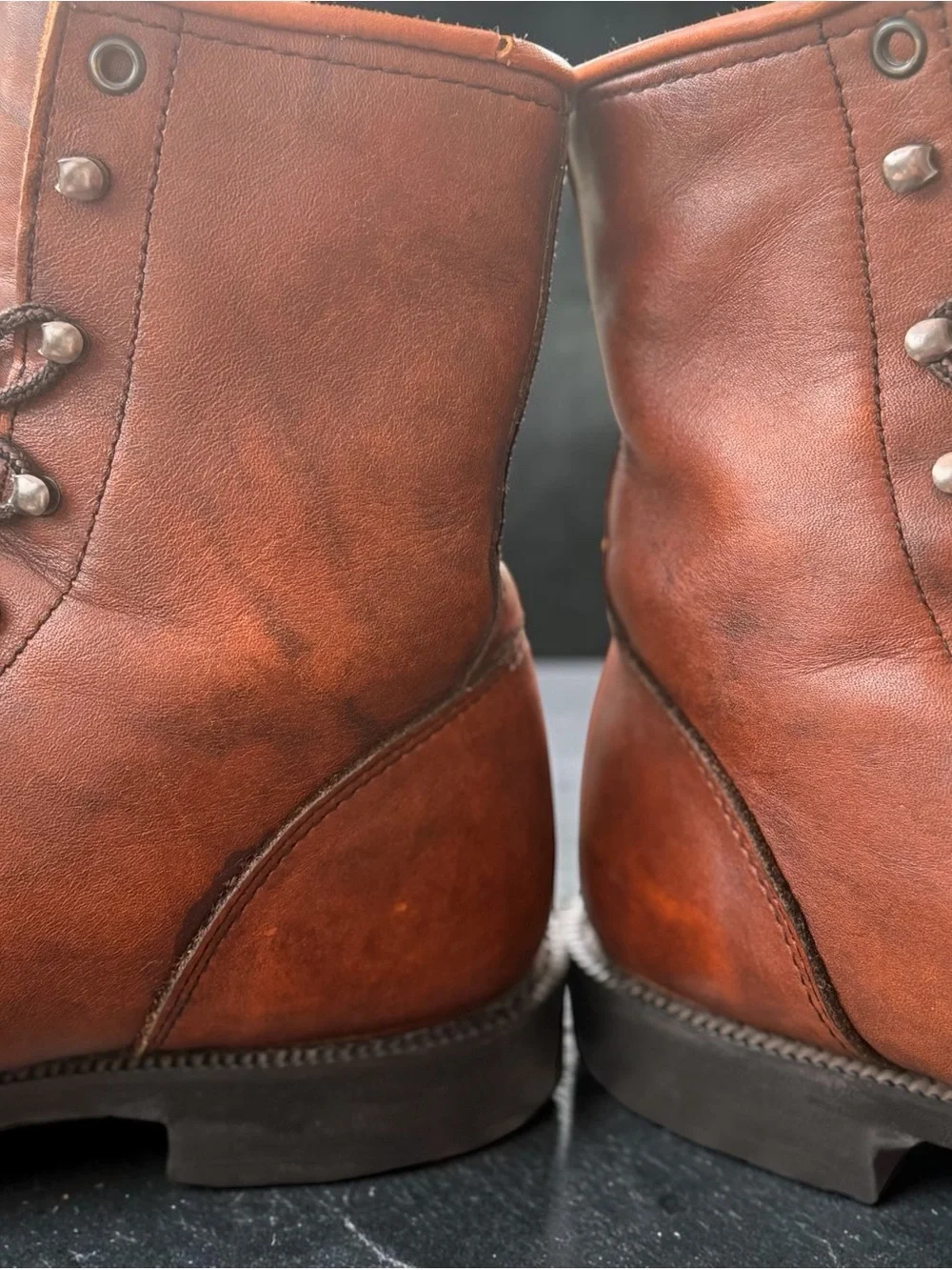 Men's Heritage Durango Brown Leather Lace-Up Work Boots - Size 9.5-10